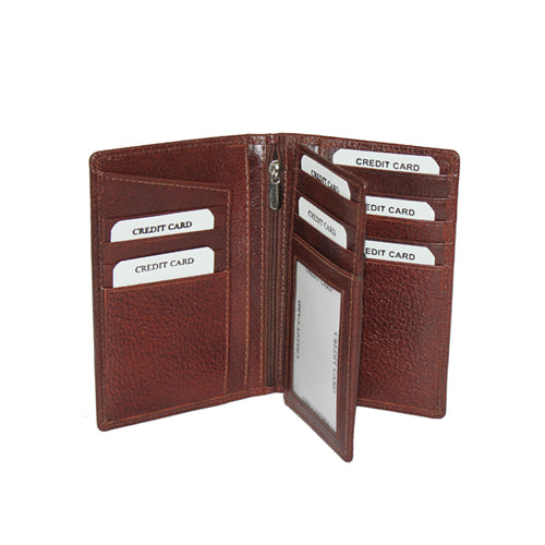 GENUINE LEATHER TRIFOLD CARD CASE FOR ACCOMODATING MULTIPLE CARDS