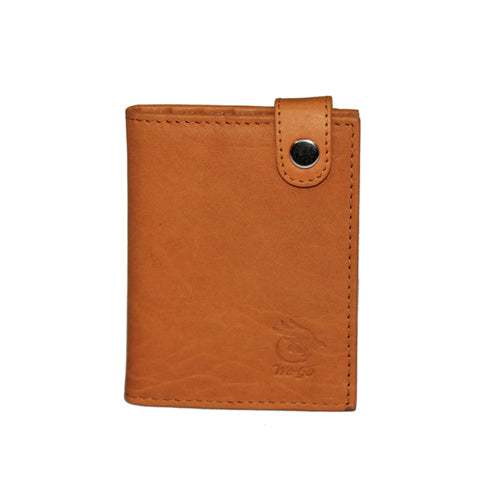 GENUINE LEATHER BOOKFOLD CARD CASE WITH SNAP CLOSURE