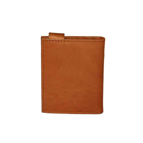 GENUINE LEATHER BOOKFOLD CARD CASE WITH SNAP CLOSURE