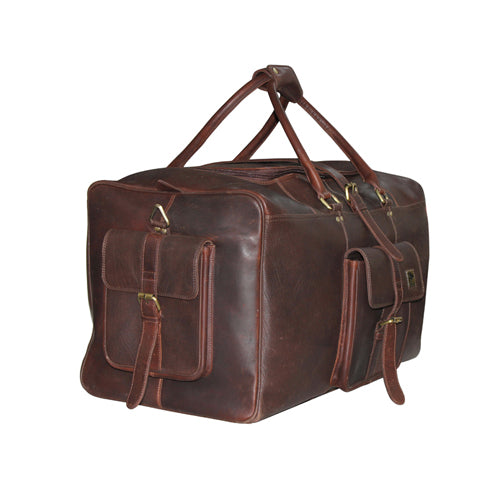 Genuine Leather Oil Pull-up Luxurious Travel Duffle Bag