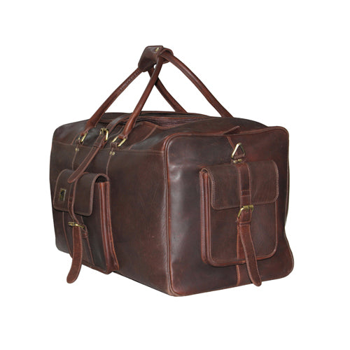 Genuine Leather Oil Pull-up Luxurious Travel Duffle Bag