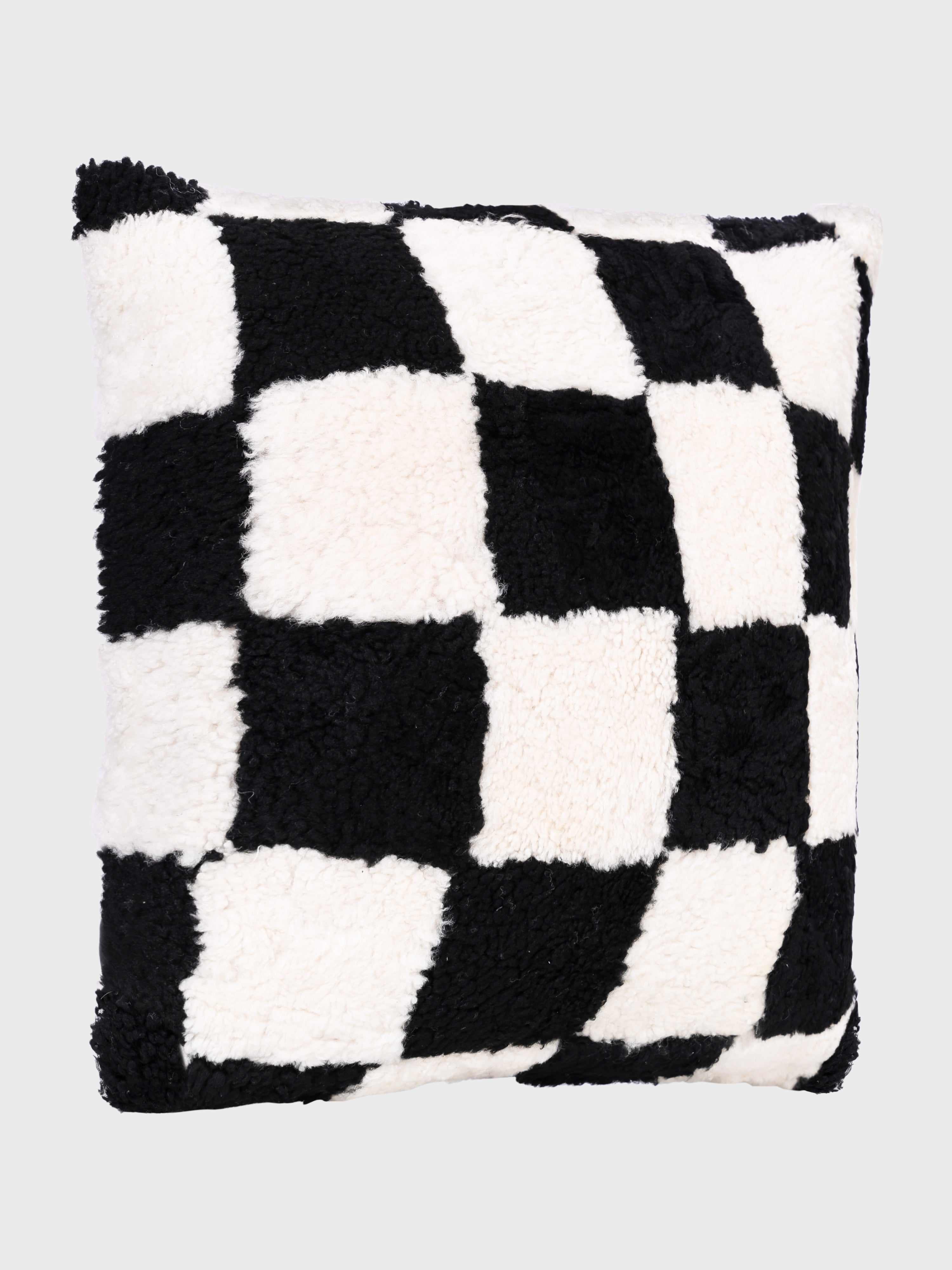 Front - Genuine Fur , Patchwork , Back - Genuine Leather , Luxurious Cushion Cover With Cushion