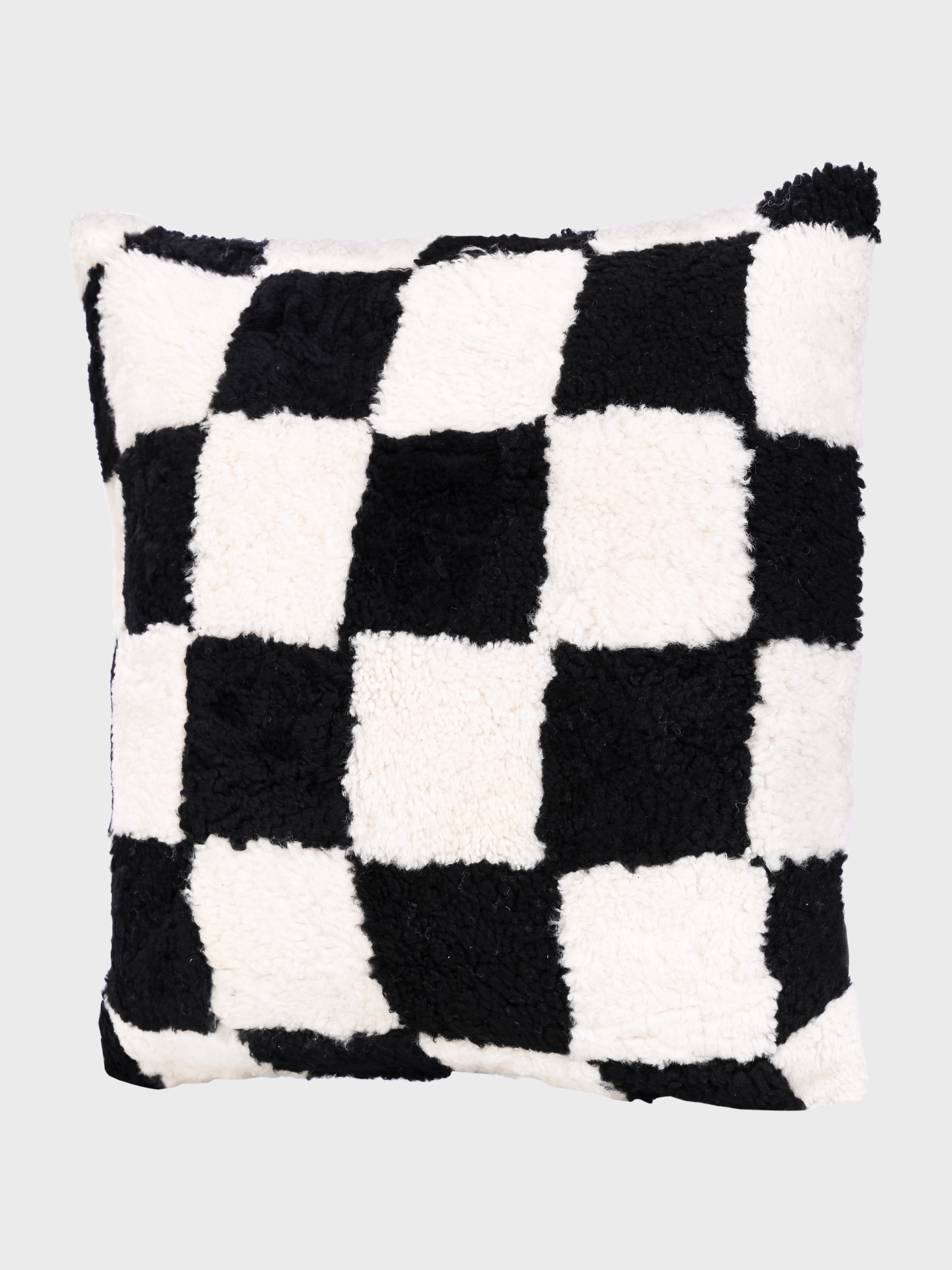 Front - Genuine Fur , Patchwork , Back - Genuine Leather , Luxurious Cushion Cover With Cushion