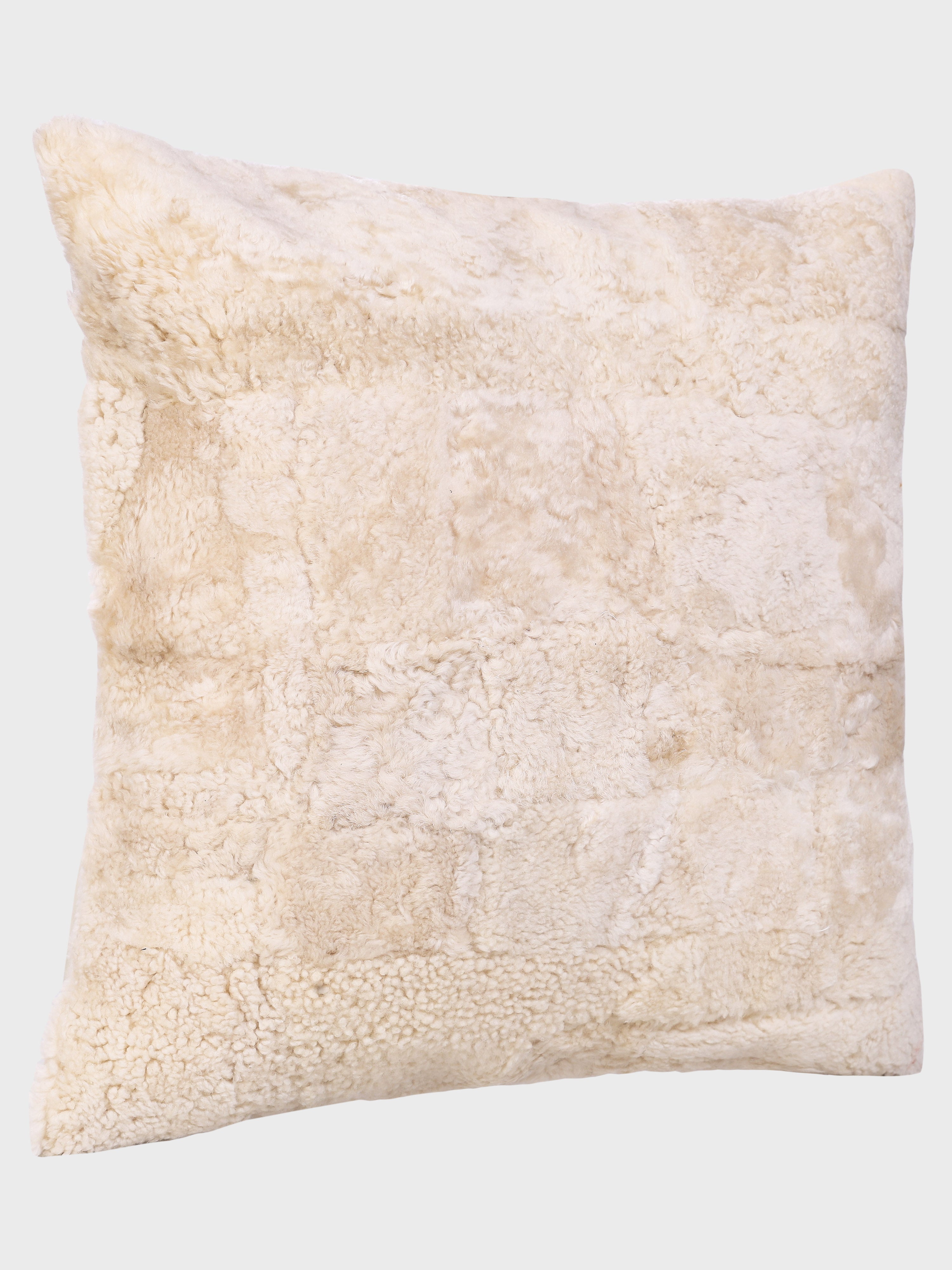 Front - Genuine Fur , Patchwork , Back - Genuine Leather , Luxurious Cushion Cover With Cushion