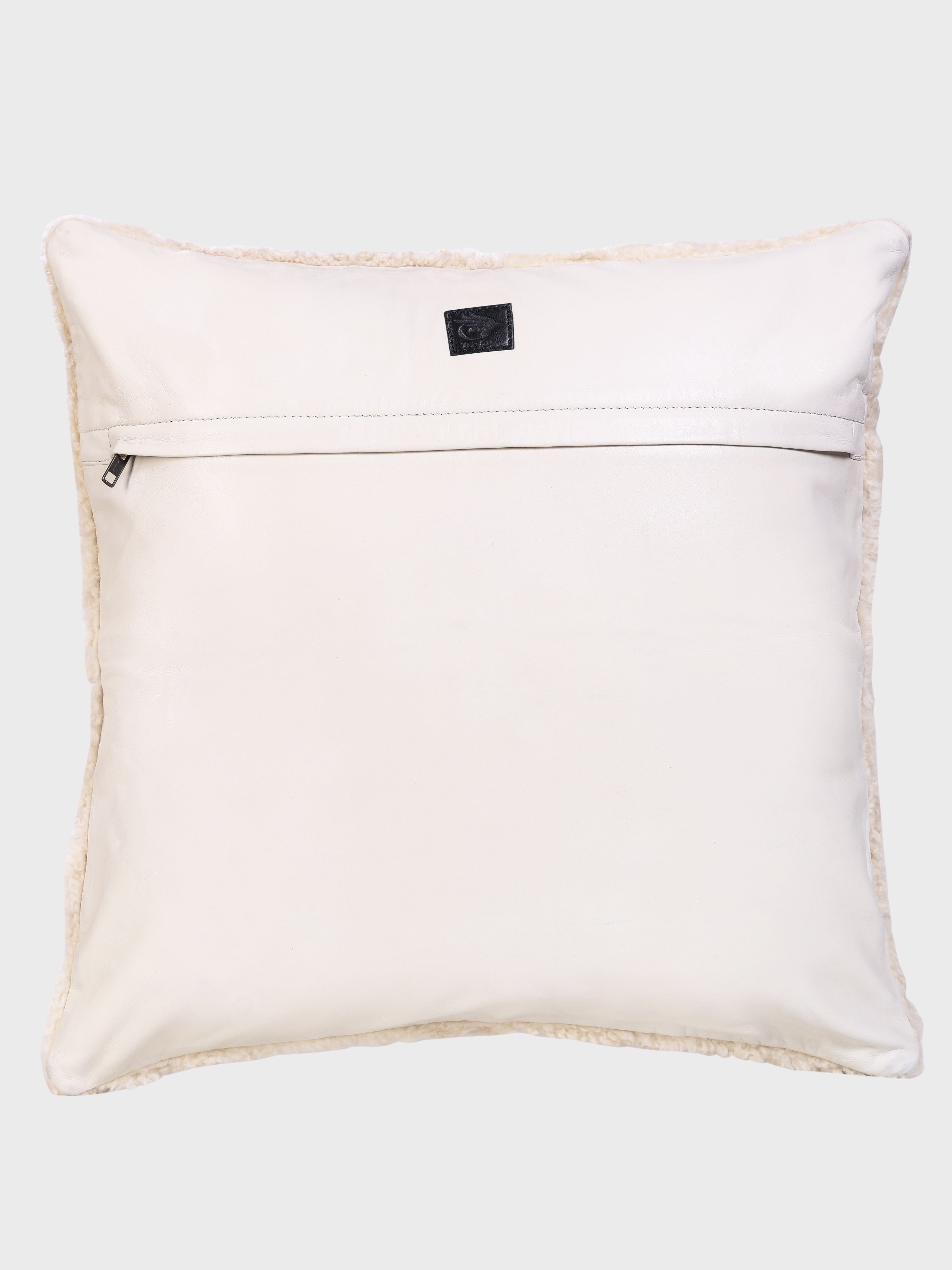 Front - Genuine Fur , Patchwork , Back - Genuine Leather , Luxurious Cushion Cover With Cushion