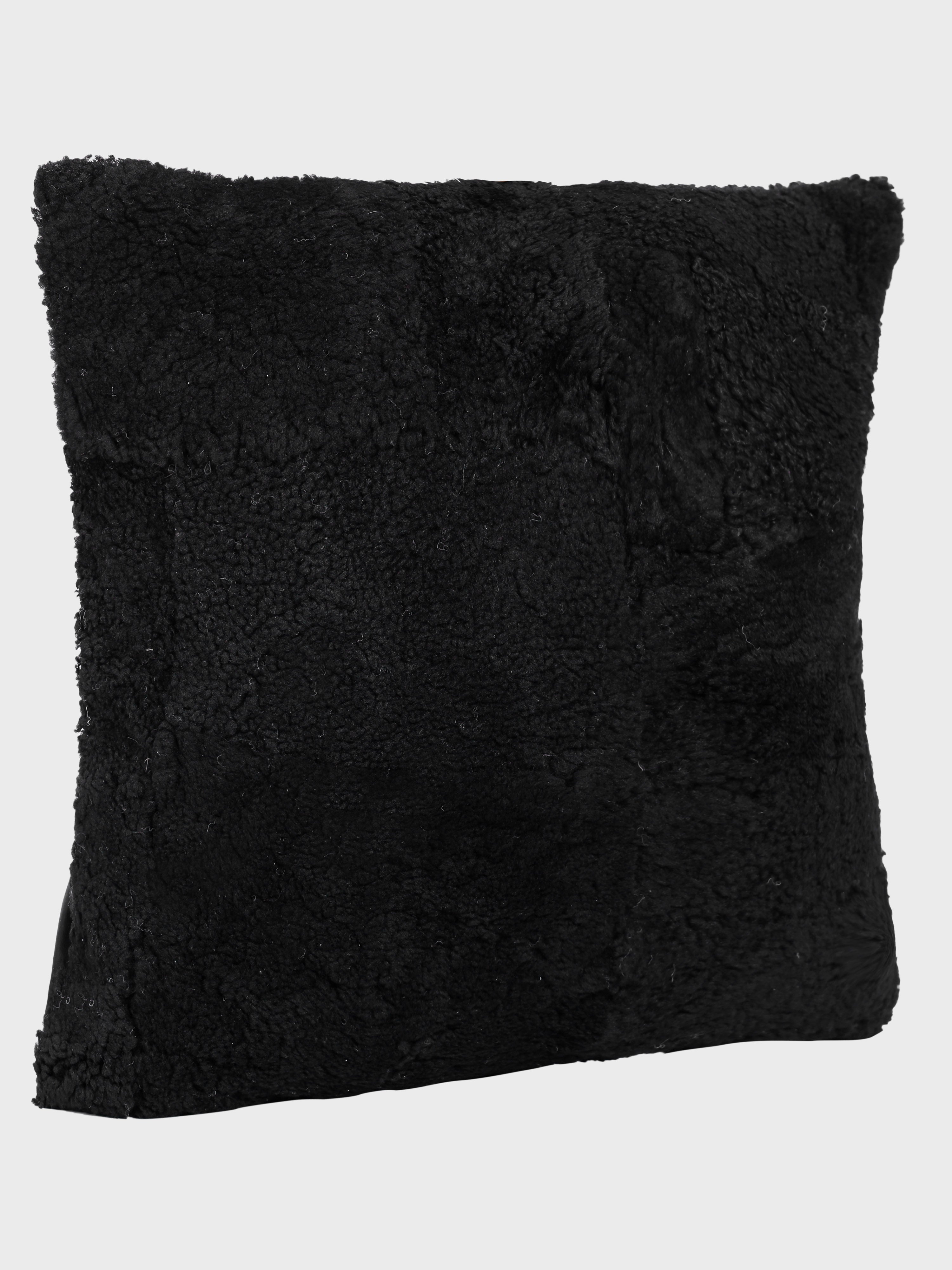Front - Genuine Fur , Patchwork , Back - Genuine Leather , Luxurious Cushion Cover With Cushion
