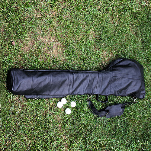 Genuine Leather Lightweight Portable Golf Clubs Carry Bag