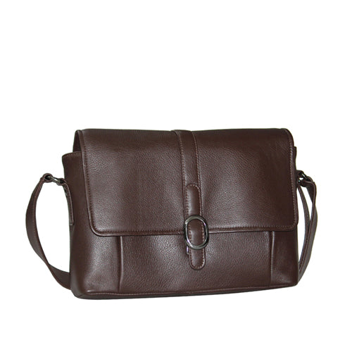 Genuine Leather Unisex Messenger Bag With Slot Inside For I Pad , Mobile