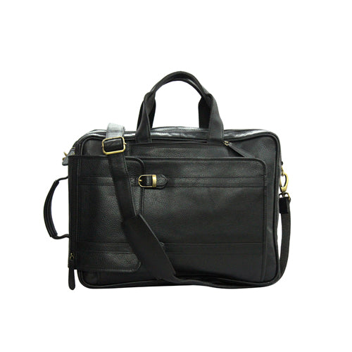 Genuine Leather Multipurpose Briefcase Bag Cum Backpack With Laptop Compartment & Adjustable Shoulder Strap