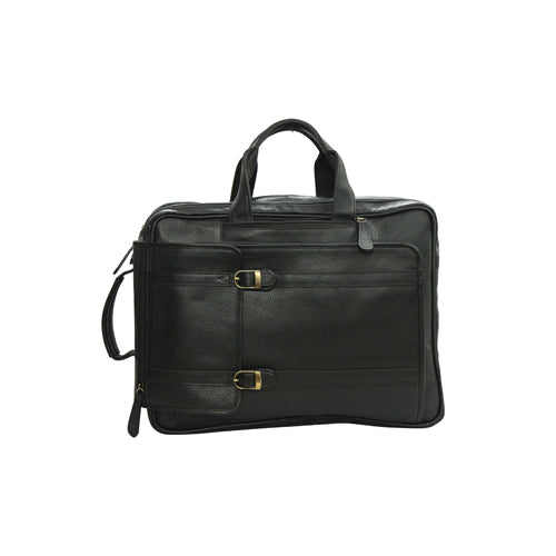 Genuine Leather Multipurpose Briefcase Bag Cum Backpack With Laptop Compartment & Adjustable Shoulder Strap