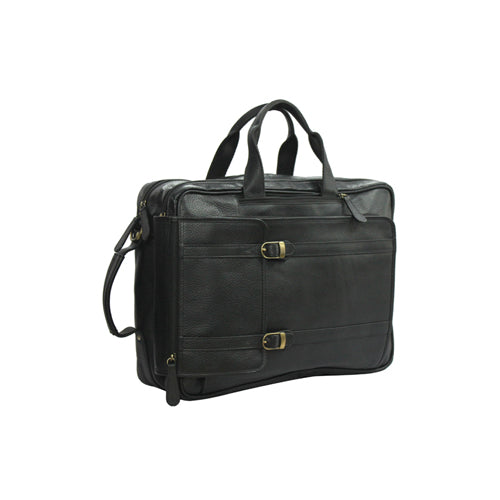 Genuine Leather Multipurpose Briefcase Bag Cum Backpack With Laptop Compartment & Adjustable Shoulder Strap