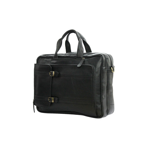 Genuine Leather Multipurpose Briefcase Bag Cum Backpack With Laptop Compartment & Adjustable Shoulder Strap