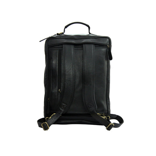 Genuine Leather Multipurpose Briefcase Bag Cum Backpack With Laptop Compartment & Adjustable Shoulder Strap
