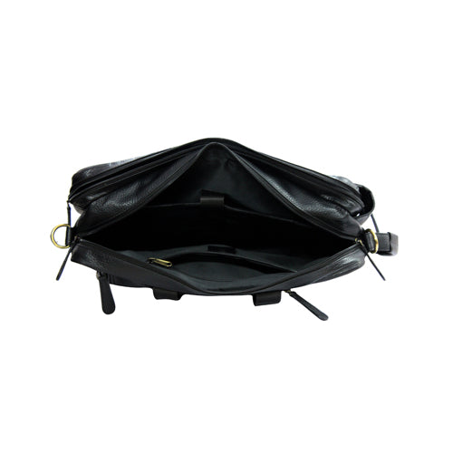 Genuine Leather Multipurpose Briefcase Bag Cum Backpack With Laptop Compartment & Adjustable Shoulder Strap