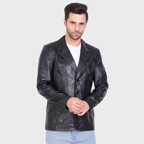 Genuine Leather , Soft Supple Light Weight Mens Leather Blazer