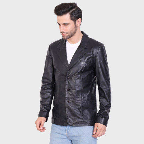 Genuine Leather , Soft Supple Light Weight Mens Leather Blazer