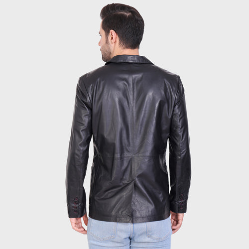 Genuine Leather , Soft Supple Light Weight Mens Leather Blazer