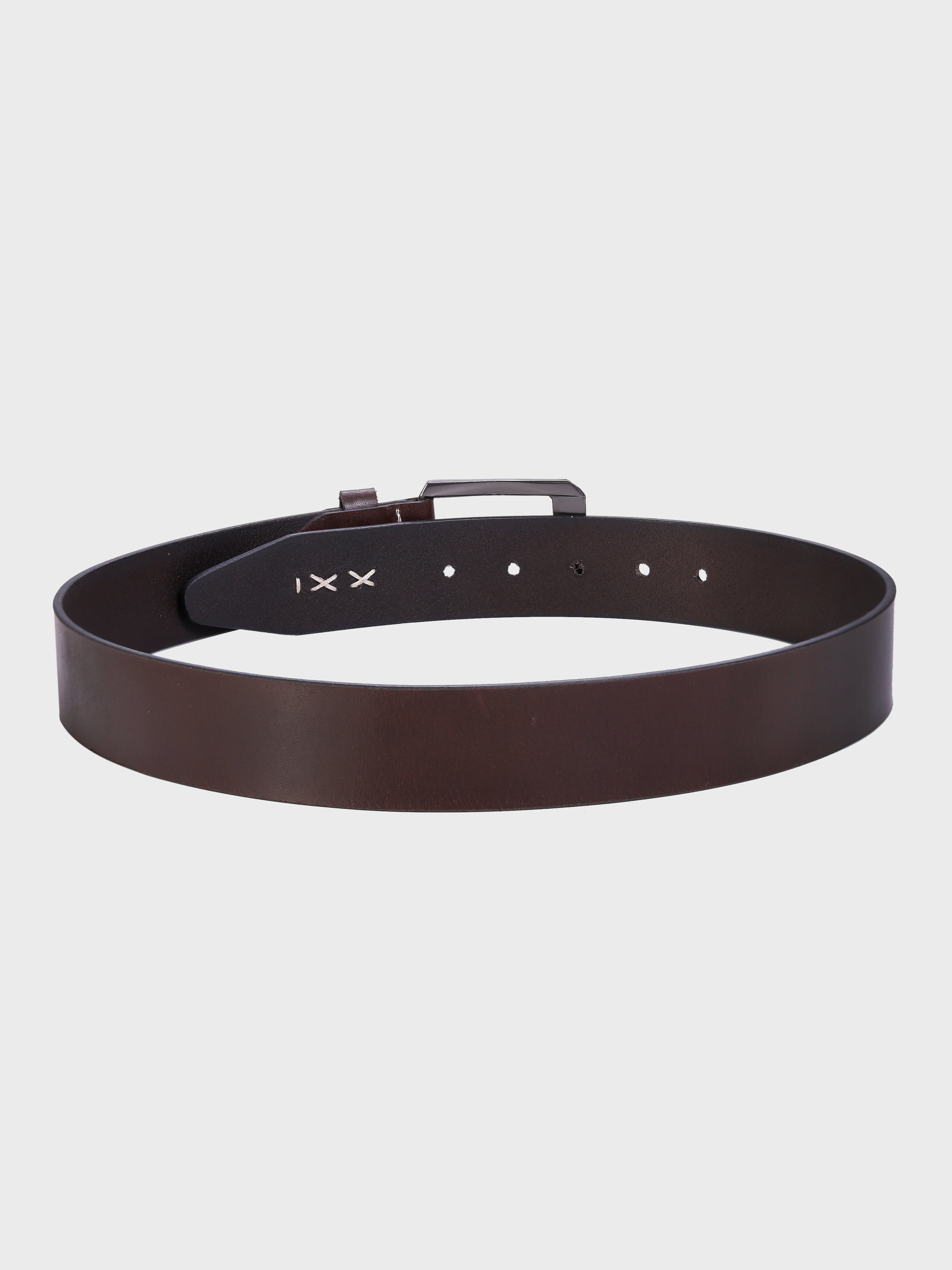Genuine Leather Men's 40mm Belt with Hand-Stitched Weave Detail