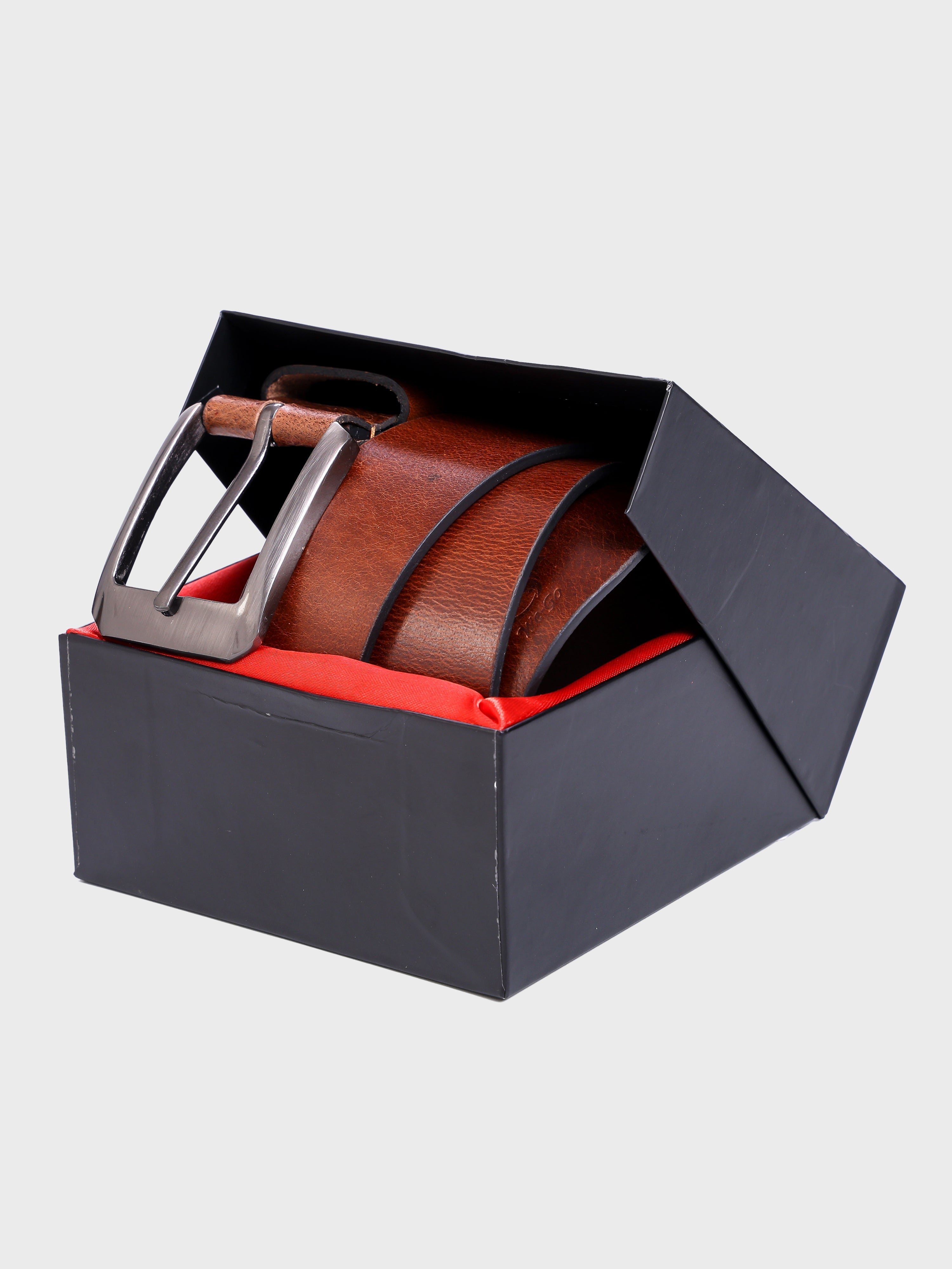 Genuine Leather Men's 40mm Belt with Hand-Stitched Weave Detail