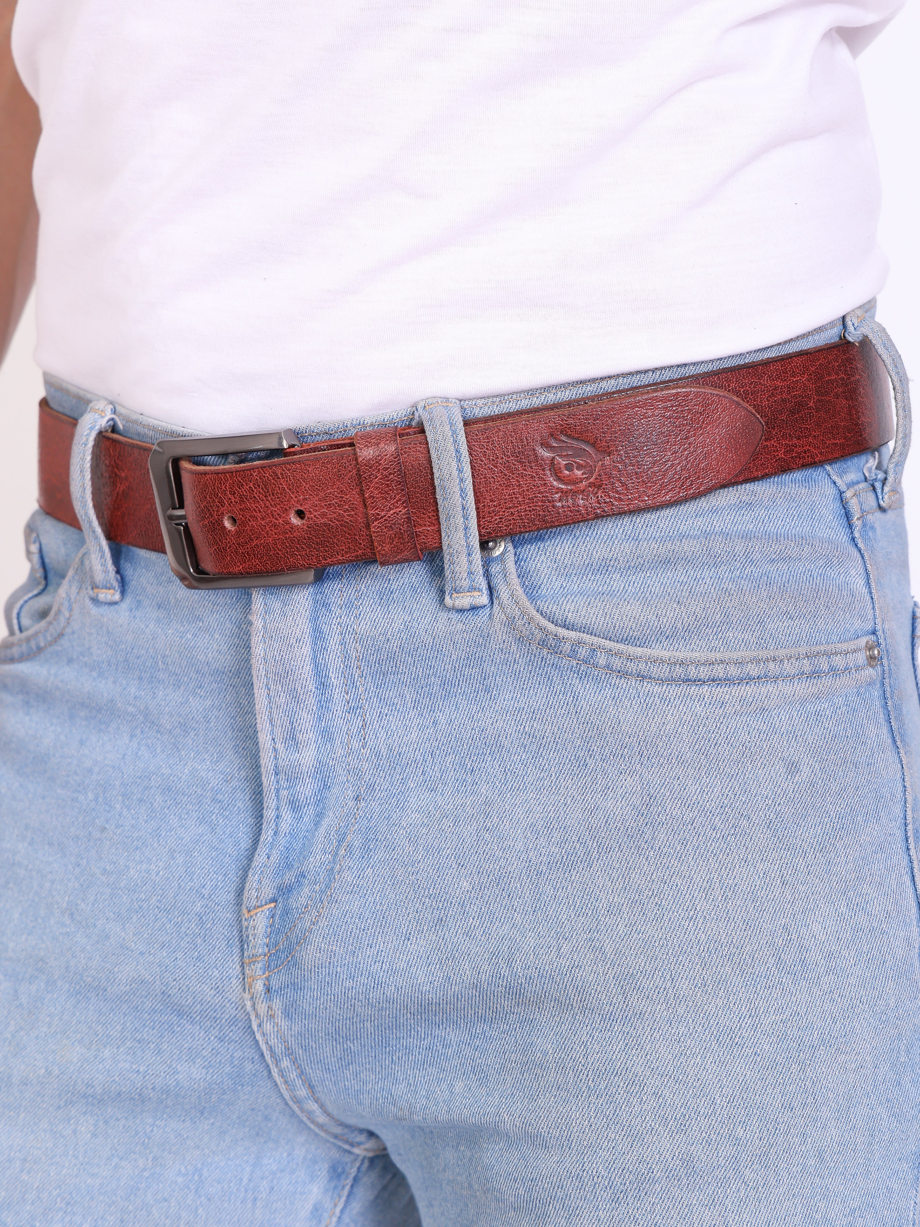 Genuine Leather , Men Jeans Casual Belt 40 mm Width