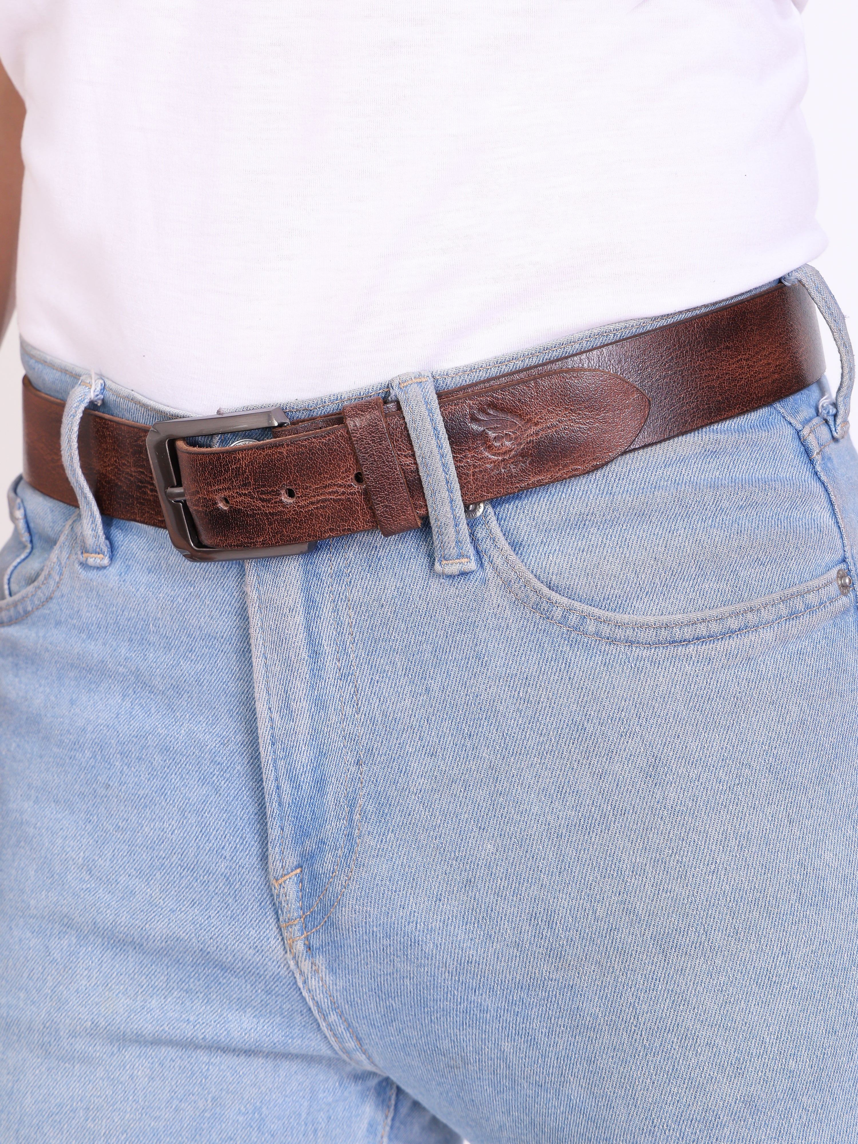Genuine Leather , Men Jeans Casual Belt 40 mm Width