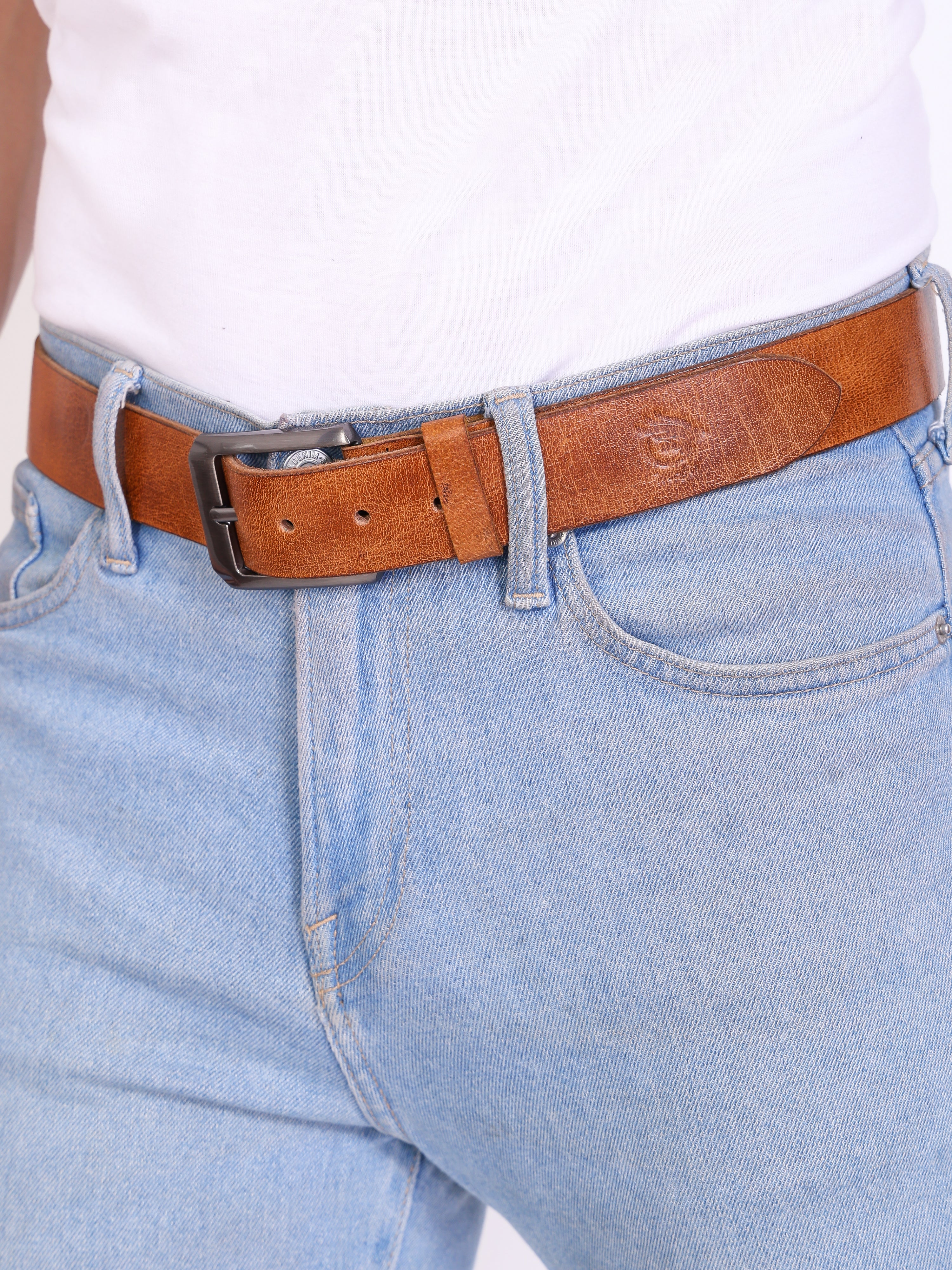 Genuine Leather , Men Jeans Casual Belt 40 mm Width