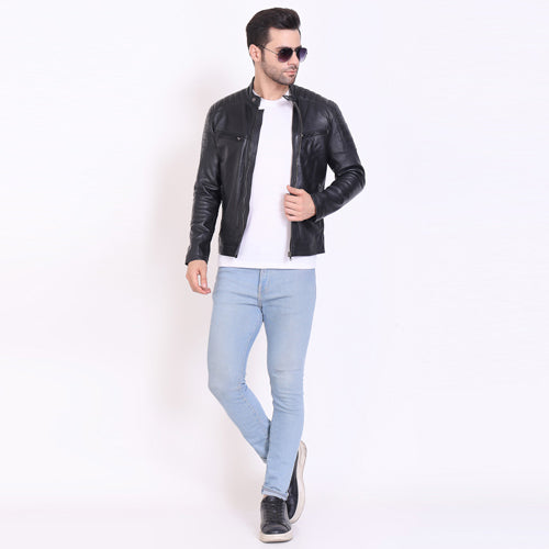 Genuine Leather , Men's Leather Jacket