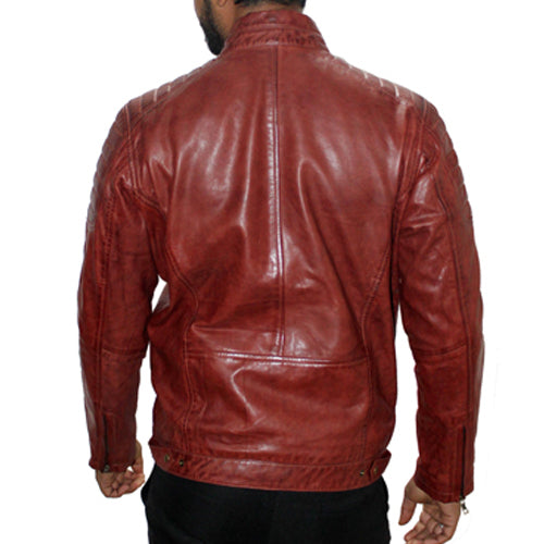 Two Tone Genuine Leather , Men's Leather Jacket