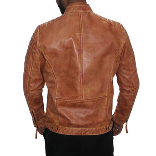Two Tone Genuine Leather , Men's Leather Jacket