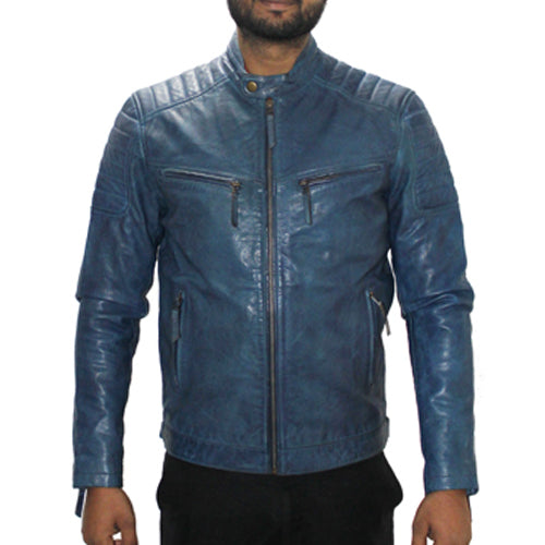 Two Tone Genuine Leather , Men's Leather Jacket