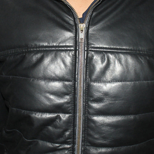 Genuine Leather Quilted Luxurious Men's Jacket Color Black