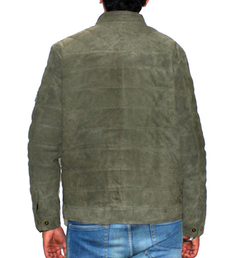 Quilted Genuine Suede Leather Biker Jacket