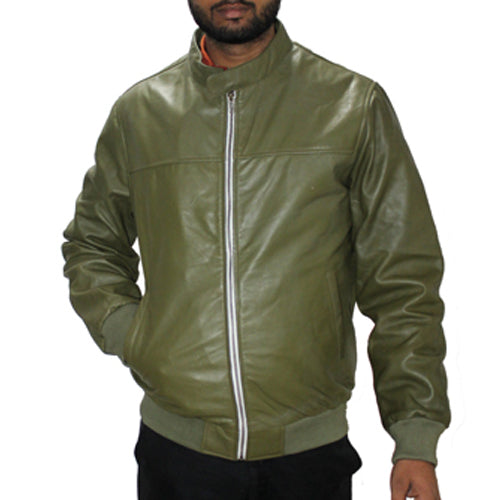 Genuine Leather Men's Bomber Jacket