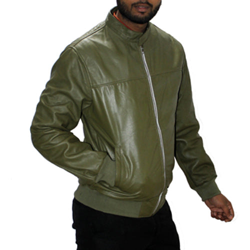 Genuine Leather Men's Bomber Jacket