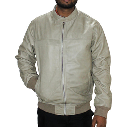 Genuine Leather Men's Bomber Jacket