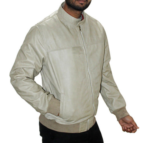 Genuine Leather Men's Bomber Jacket