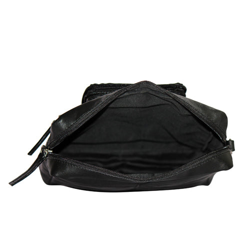 Genuine Leather Messenger Bag For Bikers With Mobile Display Pocket For GPS Navigation With Compartment For Power Bank Charger And Magnetic Back To Hold On The Bikes Petrol Tank