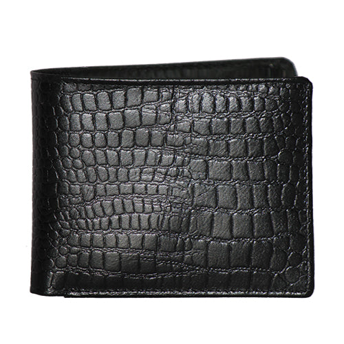 Genuine Leather - Croco Print - Mens Leather Wallet