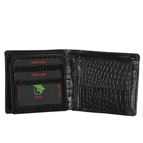 Genuine Leather - Croco Print - Mens Leather Wallet