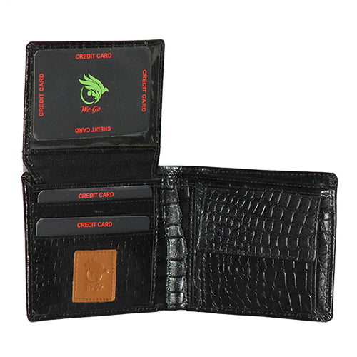 Genuine Leather - Croco Print - Mens Leather Wallet