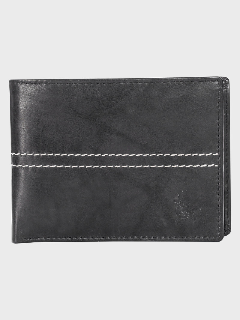 Genuine Leather , Centre Stitch Detail , Men Leather Wallet