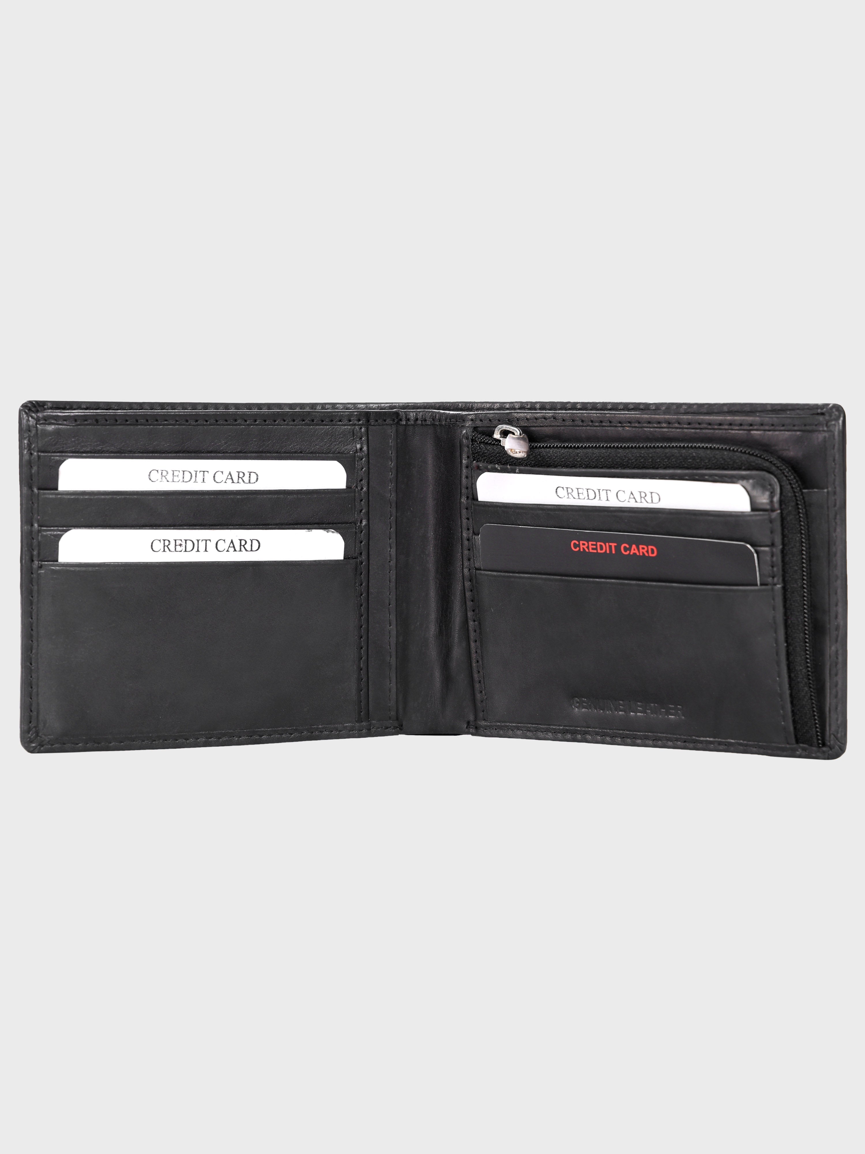 Genuine Leather , Centre Stitch Detail , Men Leather Wallet