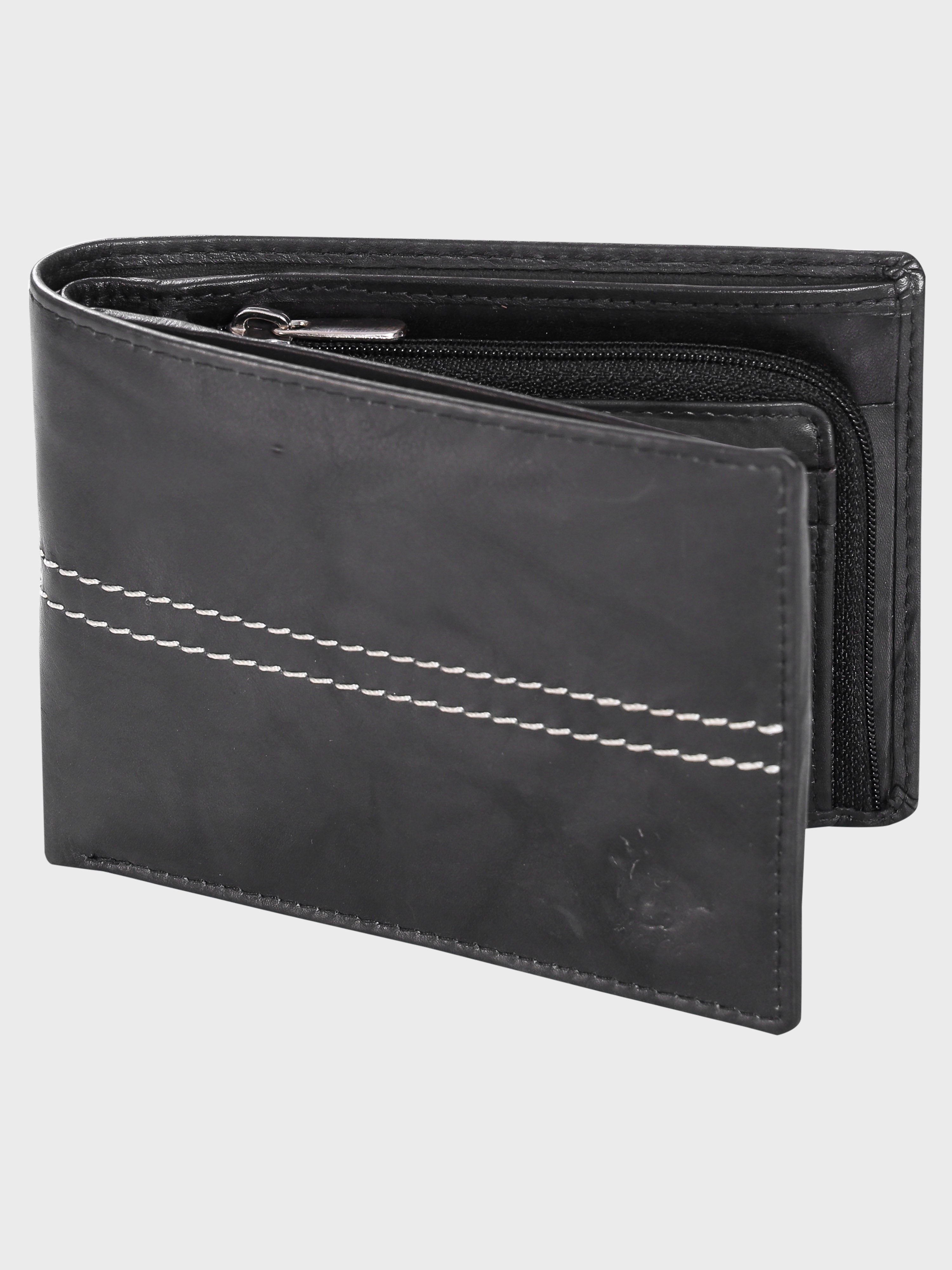 Genuine Leather , Centre Stitch Detail , Men Leather Wallet