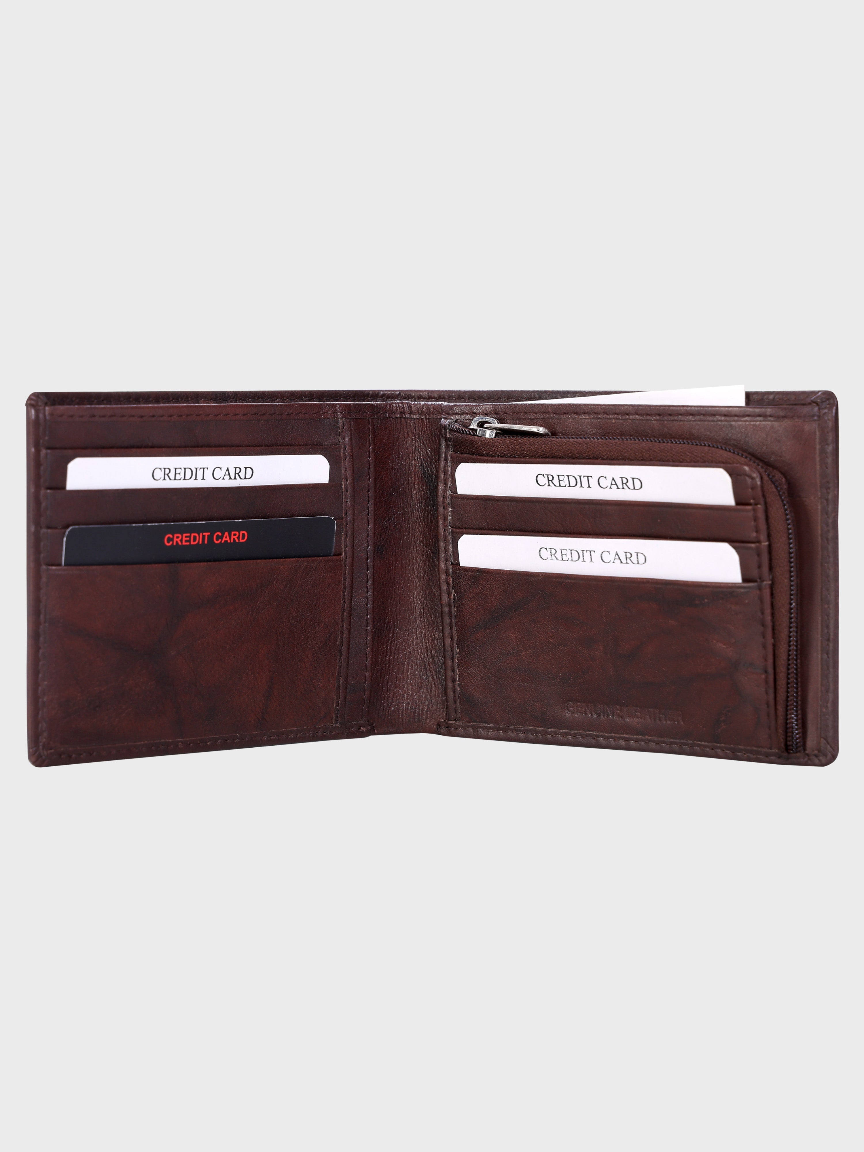 Genuine Leather , Centre Stitch Detail , Mens Leather Wallet