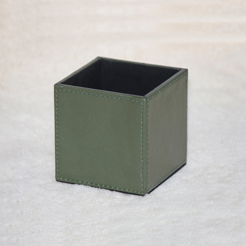 GENUINE LEATHER PEN STAND 4 " X 4 "