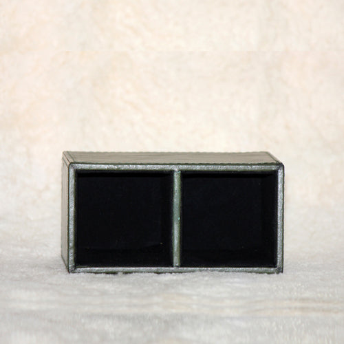 GENUINE LEATHER PEN STAND TWIN SLOTS 4 " HEIGHT X 6 " LENGTH