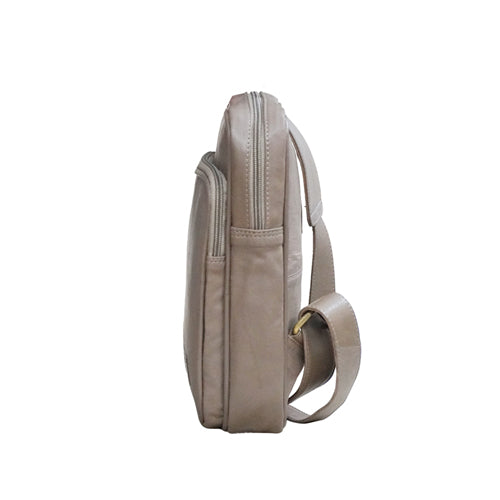 Unisex Genuine Leather ,Soft Luxurious Veg Tanned Two Toned - Travel Shoulder Strap Bag