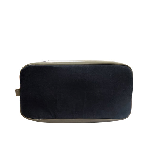 Genuine Leather And Waxed Canvas Pouch - Toilet Case