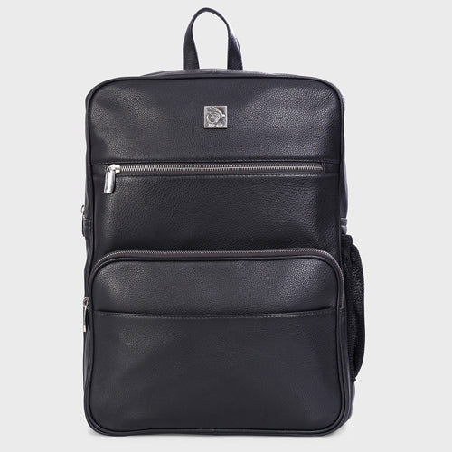 Unisex Genuine Leather Backpack ,Can Accommodate 14 " Laptop ,Have Side Bottle Holder