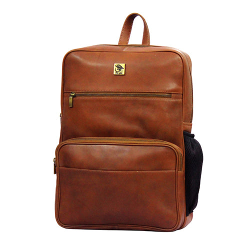 Unisex Genuine Leather Backpack ,Can Accommodate 14 " Laptop ,Have Side Bottle Holder